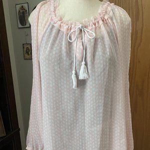 MEDIUM Tommy Hilfiger LIGHT PINK polka dot BLOUSE
